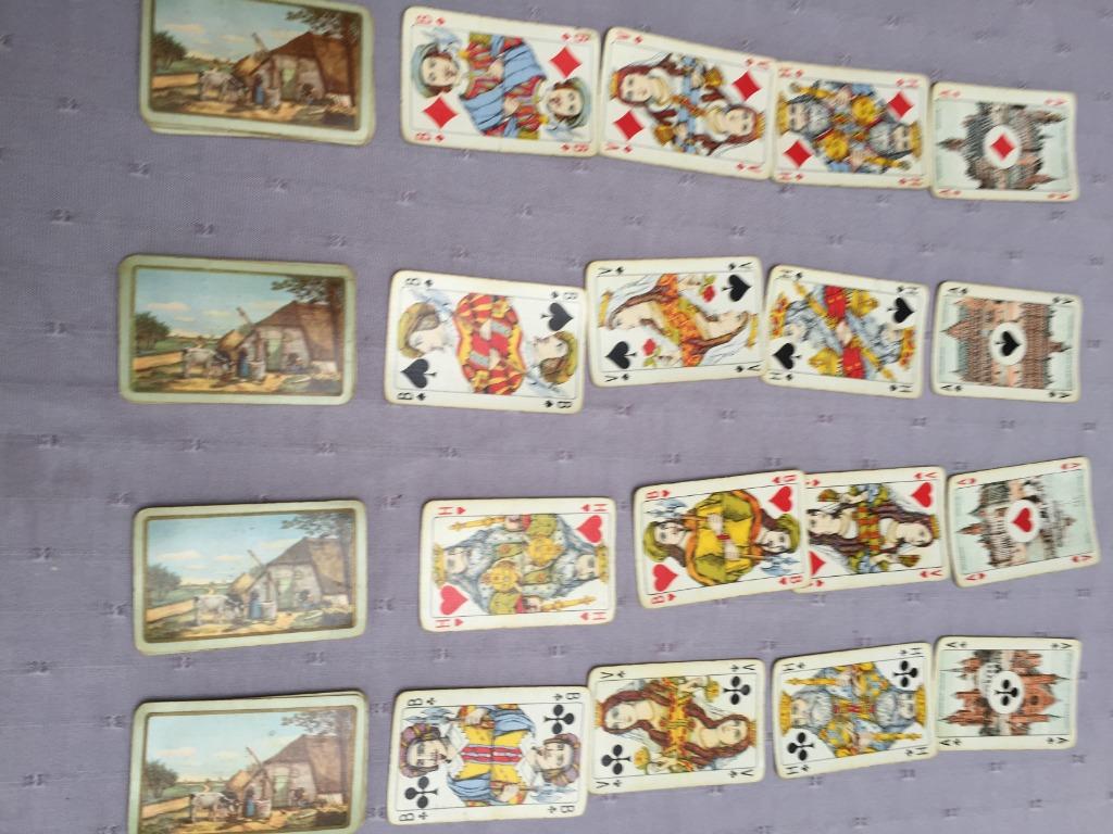 vintage verzilverde doos met antiek kaartspel, Ophalen of Verzenden