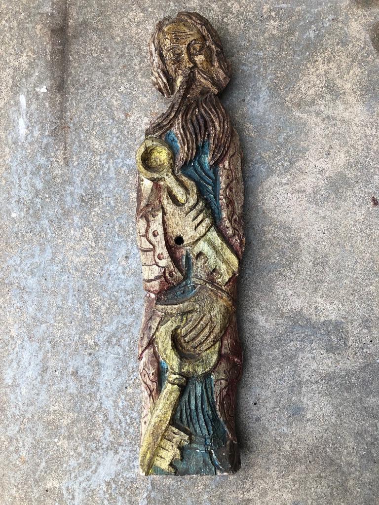 antiek houten beeld Sint Pieter met sleutel, Antiek en Kunst, Curiosa en Brocante, Ophalen