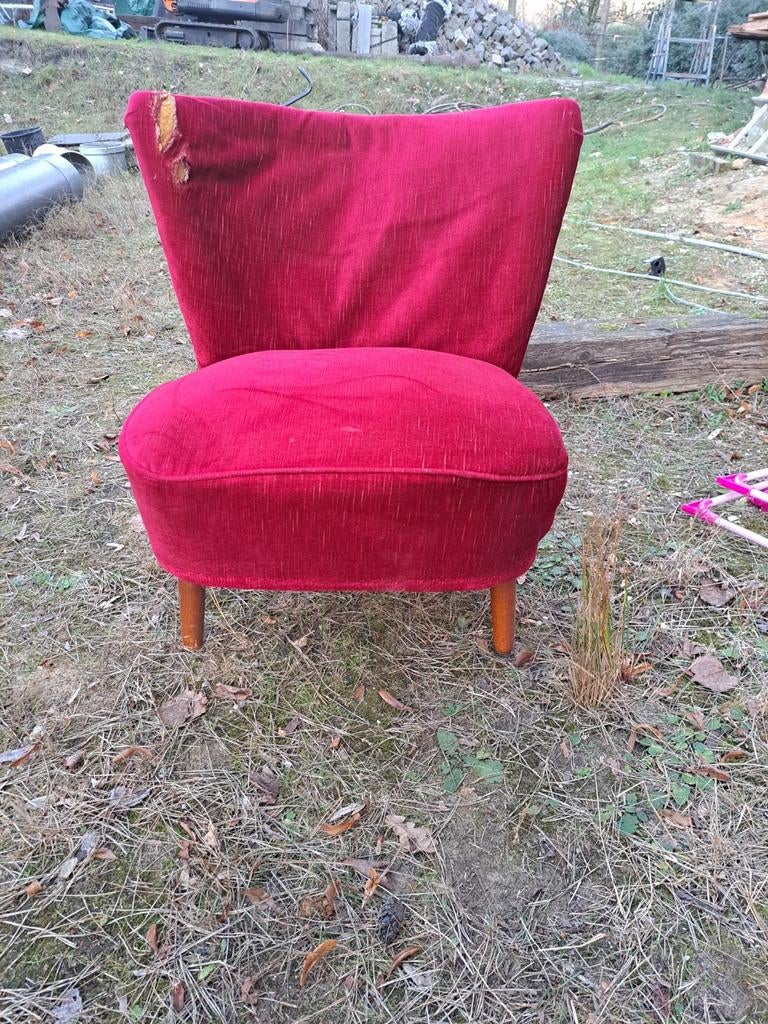 1 vintage cocktail stoeltje fluweel op te knappen, Enlèvement