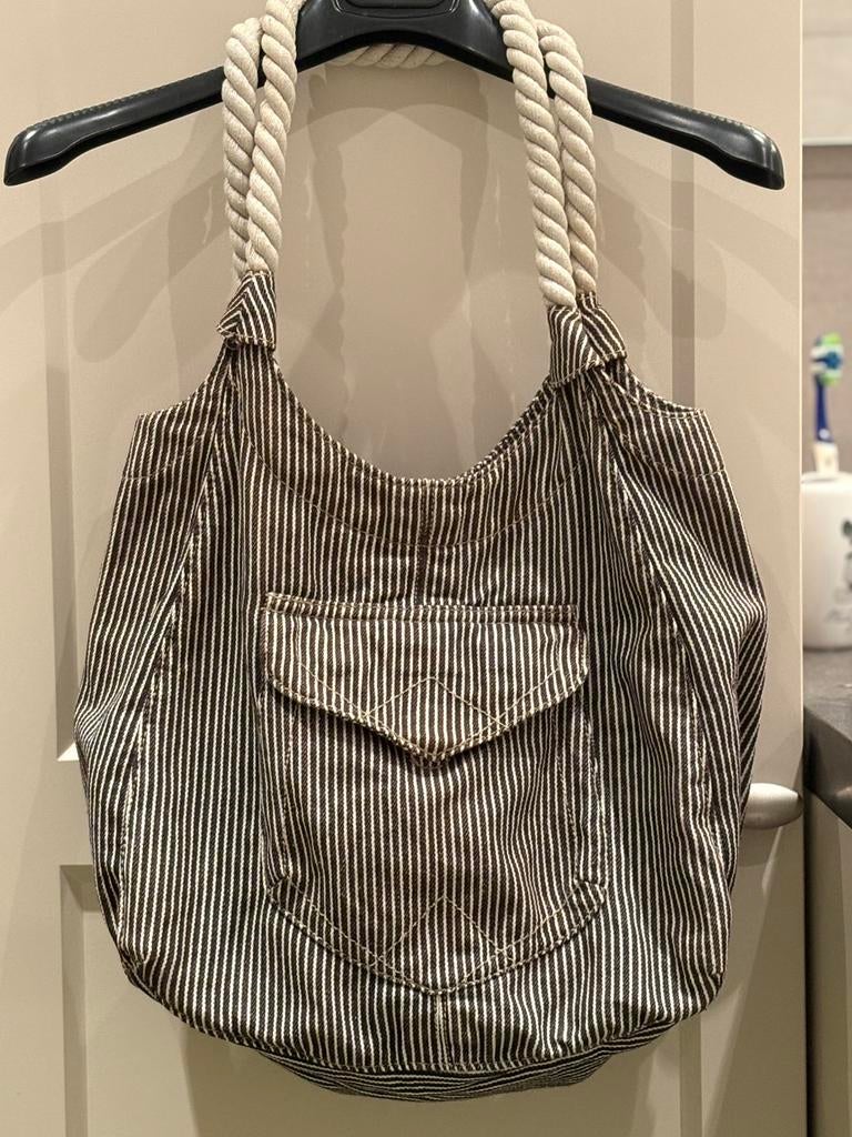 Sac rayé blanc/noir de la marque H&M Divided., Enlèvement ou Envoi, Comme neuf, Blanc, Shopper