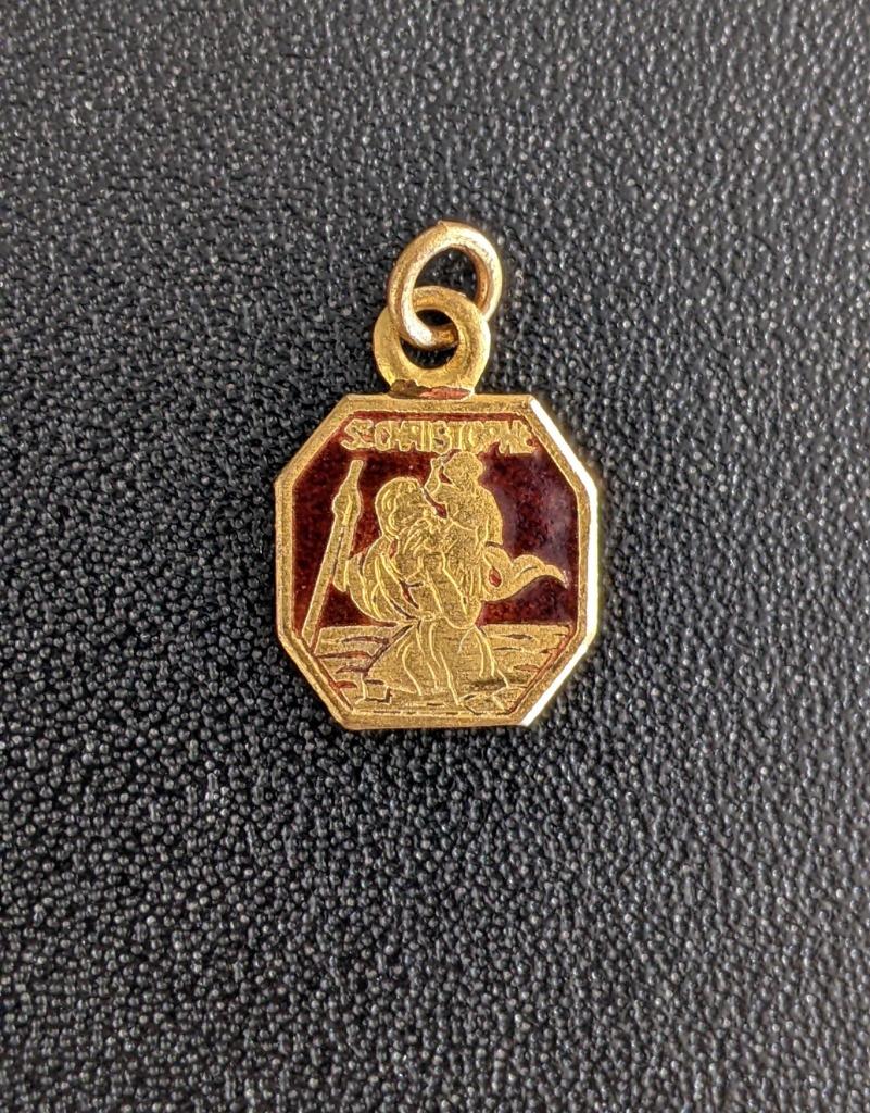 Medaillon, hanger verguld St Christoffel, Ophalen of Verzenden, Nieuw, Sieraad, Christendom | Katholiek