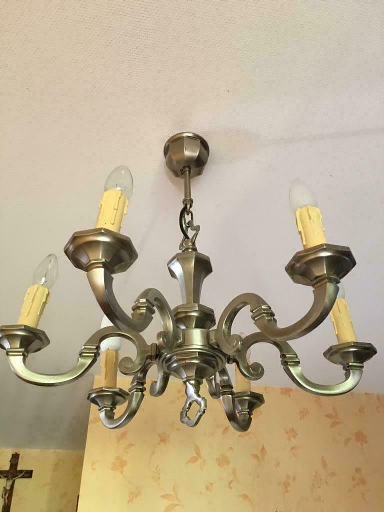Lustre et applique murale en étain, Enlèvement, Comme neuf, Vintage