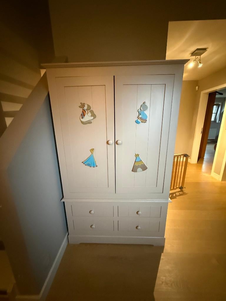 Kleerkast kinderkamer, Maison & Meubles, Armoires | Penderies & Garde-robes, Comme neuf, 150 à 200 cm, 150 à 200 cm, 50 à 75 cm