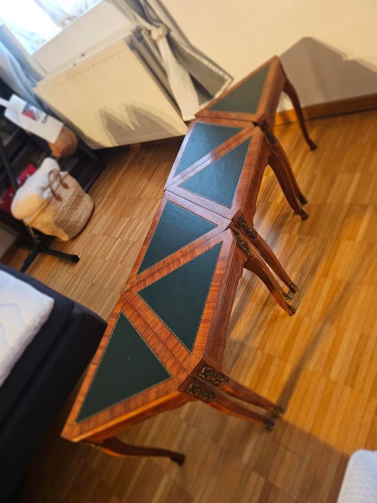 Salontafel (marqueterie, leer) deelbaar in 6 stuks., Ophalen