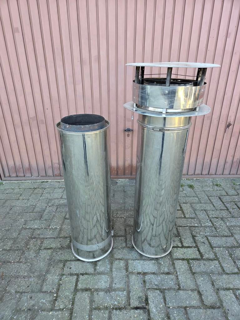 Kachel buizen dubbel wandig, Doe-het-zelf en Bouw, Ophalen of Verzenden, Zo goed als nieuw, Kachel