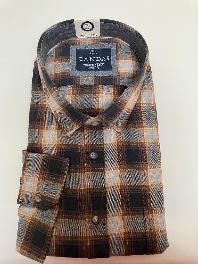 Nieuw herenhemd in lichte flanel, Kleding | Heren, Overhemden, Ophalen, Bruin, Nieuw, C&A