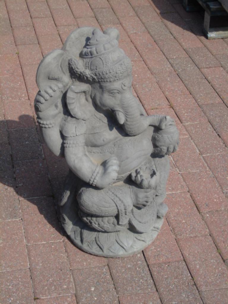 GANESH assise en pierre reconstituer grise ,., Enlèvement, Neuf