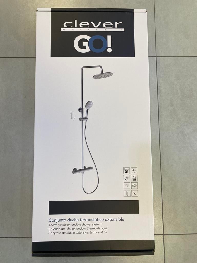Colone de douche thermostatique chromé ou noir marque CLEVER, Bricolage & Construction, Enlèvement, Neuf, Douche