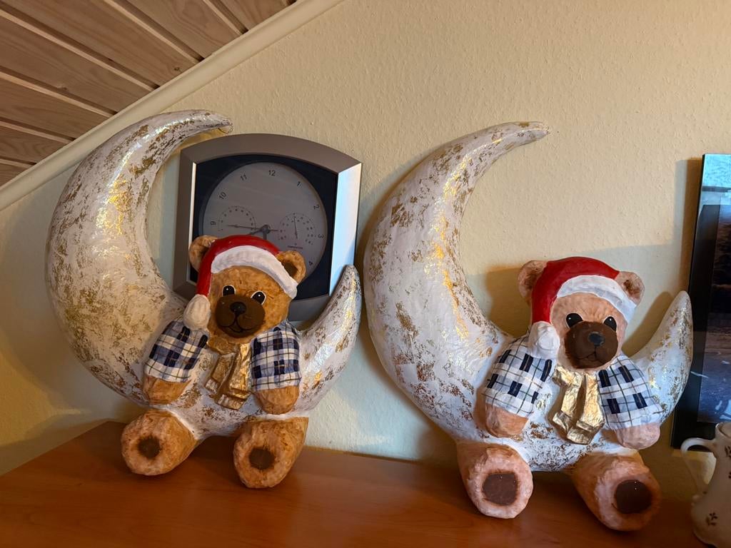 3 grote kerstberen in gips ( zetten of hangen) 6€ per stuk, Diversen, Kerst, Ophalen, Zo goed als nieuw