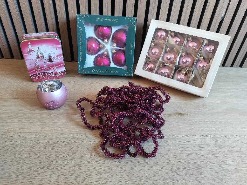 Roze Kerstversiering - Decoratie, Diversen, Ophalen, Gebruikt