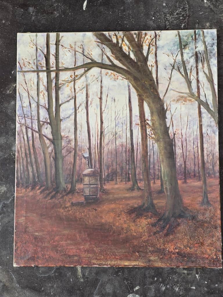 Bois de Seraing huile sur toile signée, Antiquités & Art, Art | Peinture | Classique, Enlèvement