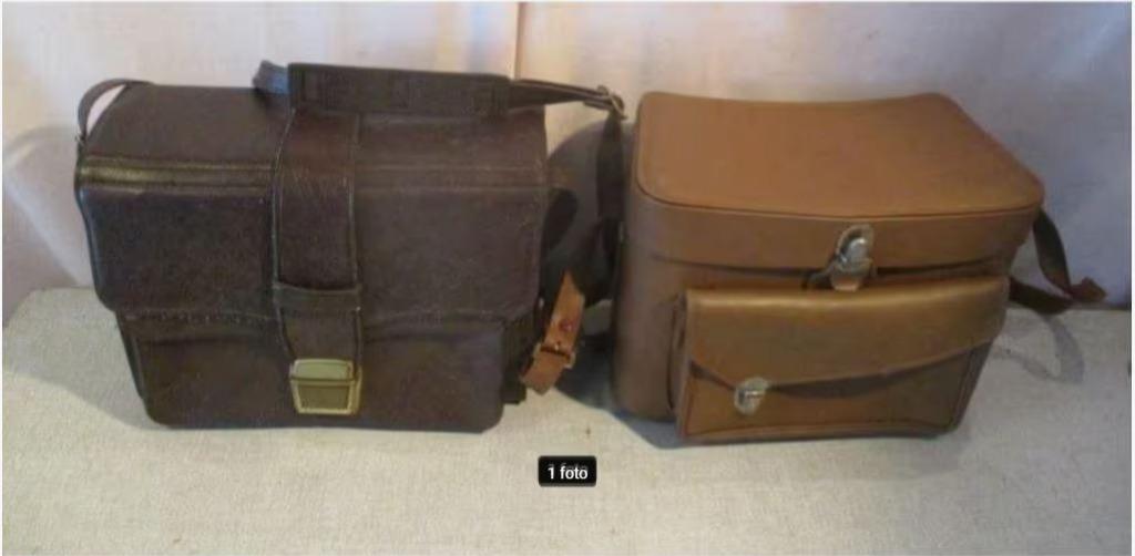 2 Retro Lederen Draagtassen voor film- en fotomateriaal, Ophalen of Verzenden, Overige typen