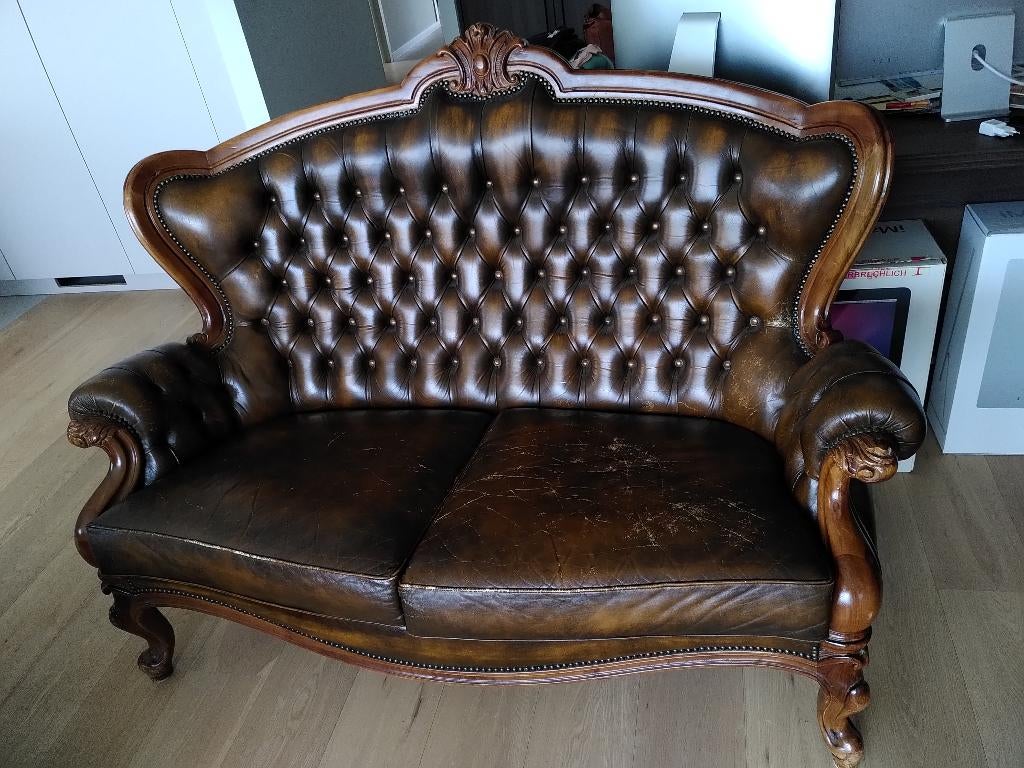Fauteuil italien des années, Maison & Meubles, Canapés | Salons, Enlèvement, Utilisé, Deux personnes, Bois