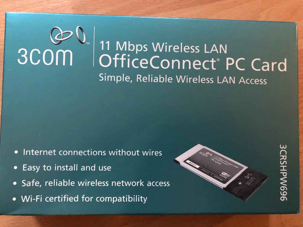 3Com Office Connect (3CRSHPW696) Wifi 802.11b laptop adapter, Computers en Software, Ophalen, Nieuw, Intern, 3com