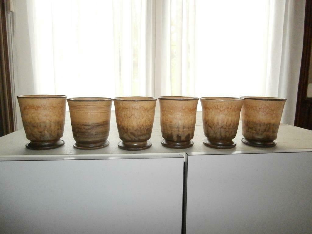6 verres en grès, Enlèvement, Utilisé