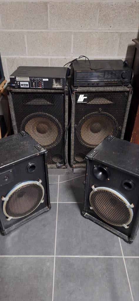 2 amplificateur sono + 4 haut-parleurs, Audio, Tv en Foto, Luidsprekerboxen, Ophalen
