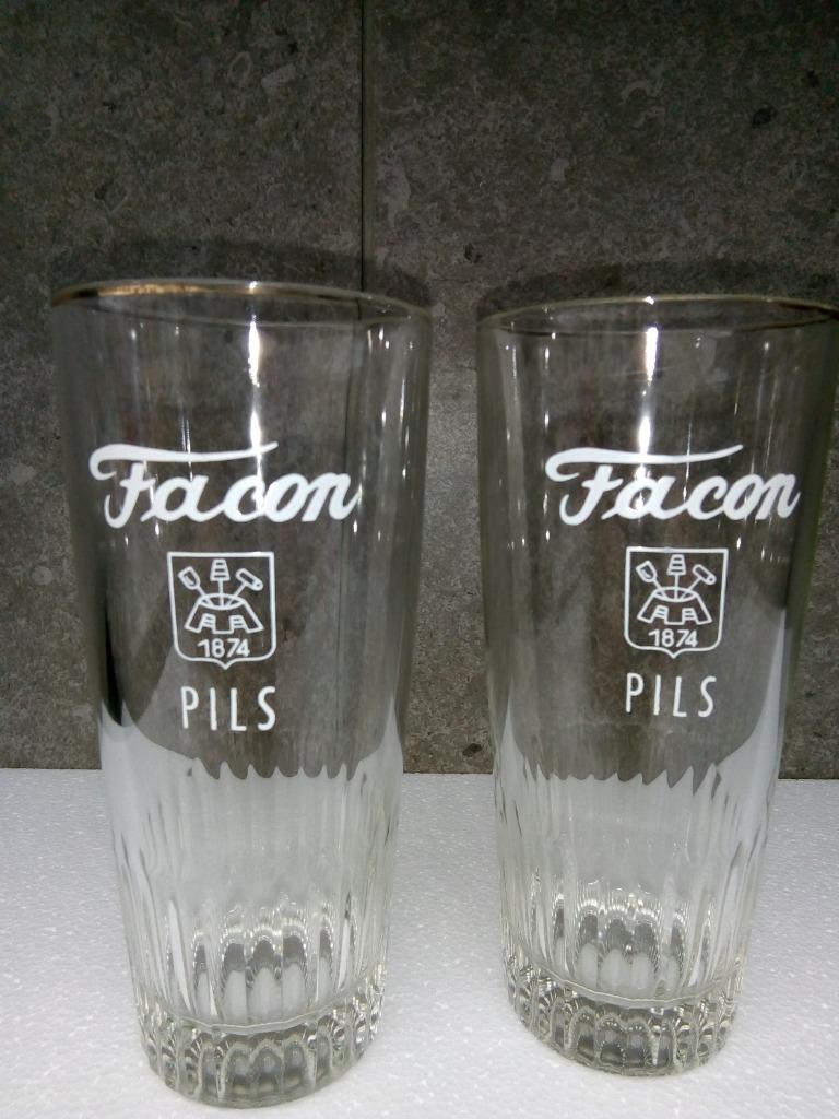 Deux anciens verres FACON PILS 1874, Enlèvement ou Envoi, Comme neuf, Verre ou Verres, Autres marques