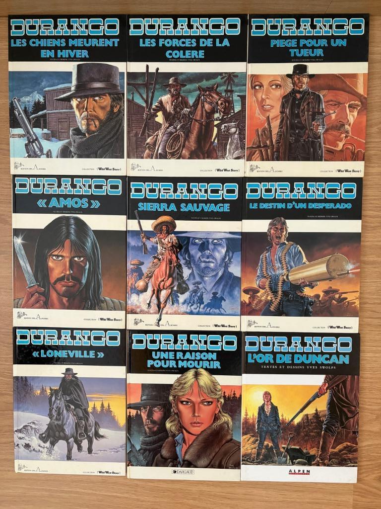 Lot de Durango - Editions originales - 1 à 9, Complete serie of reeks, Yves Swolf, Ophalen, Gelezen