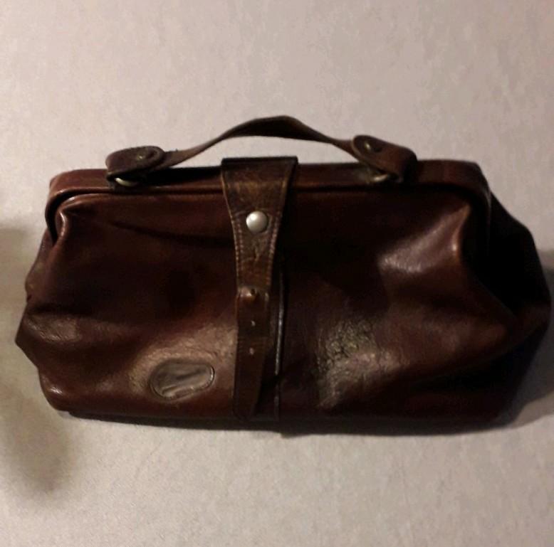 Salamander vintage bruine lederen tas., Enlèvement ou Envoi, Comme neuf, Brun