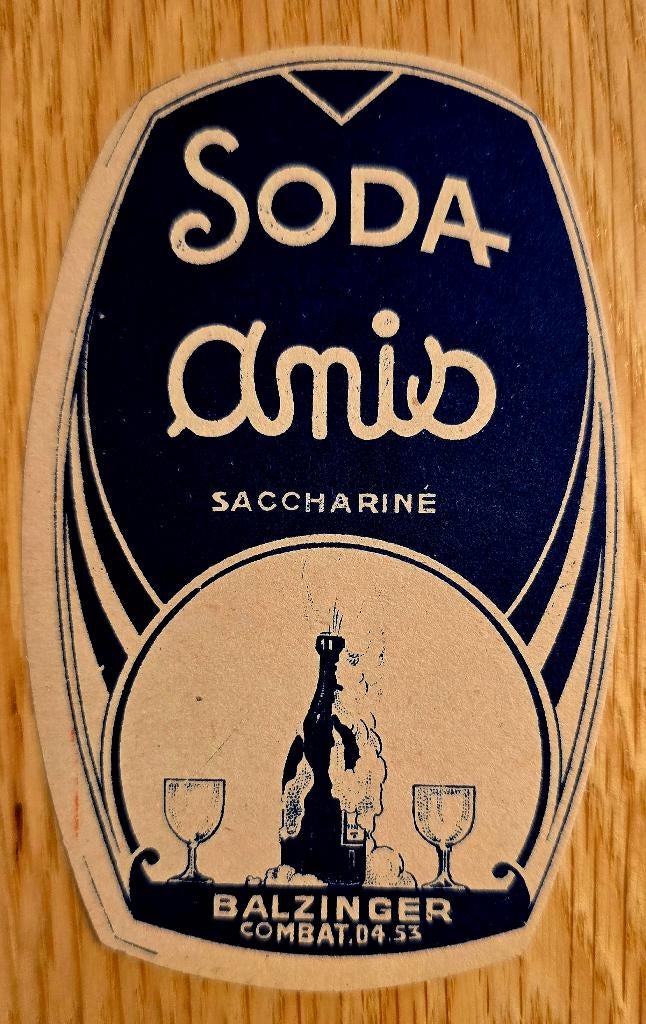 Balzinger Soda Amis Oud etiket - Etiket 133, Verzamelen, Biermerken, Ophalen of Verzenden, Overige typen