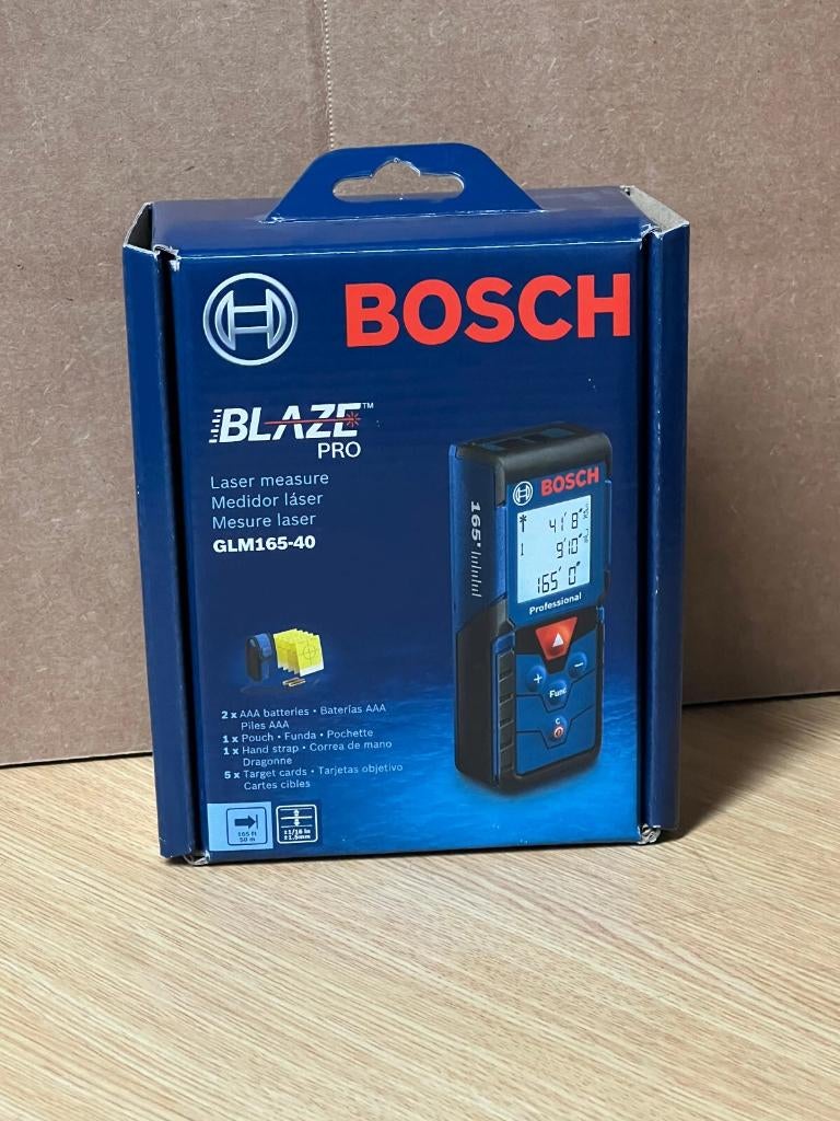 Bosch GLM165-40 Blaze Pro Laser Distance Measuring Device, Bricolage & Construction, Instruments de mesure, Enlèvement ou Envoi