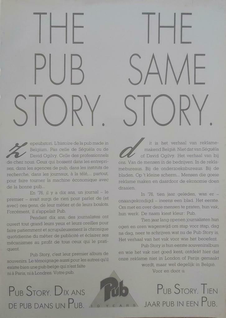 The pub story, Enlèvement ou Envoi, Comme neuf