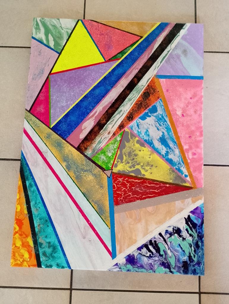 Acryl schilderij op canvas, Ophalen