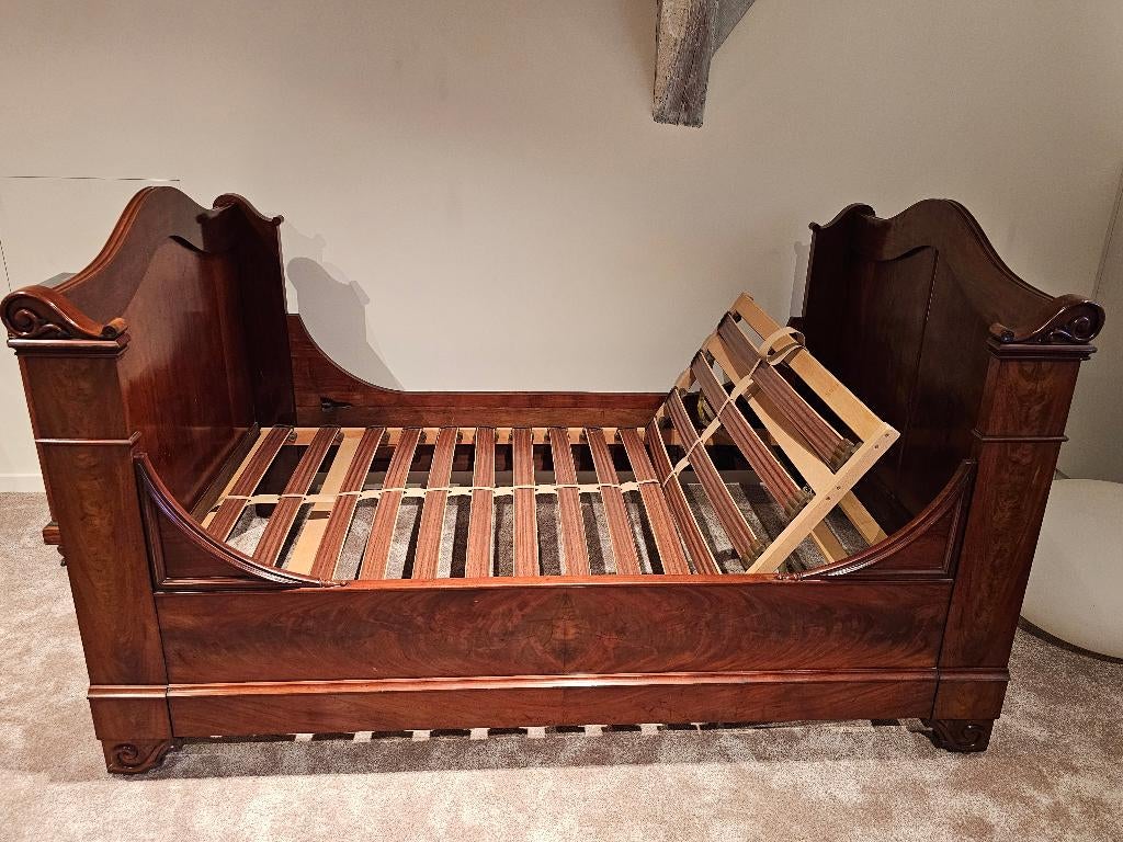 Empire stijl bed mahonie, Antiek en Kunst, Ophalen