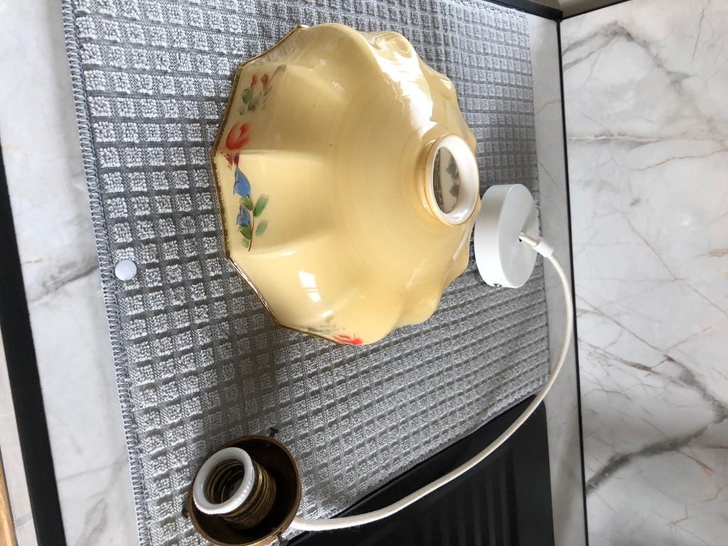 Lustre en opaline vintage, Enlèvement ou Envoi, Comme neuf, Verre, Vintage