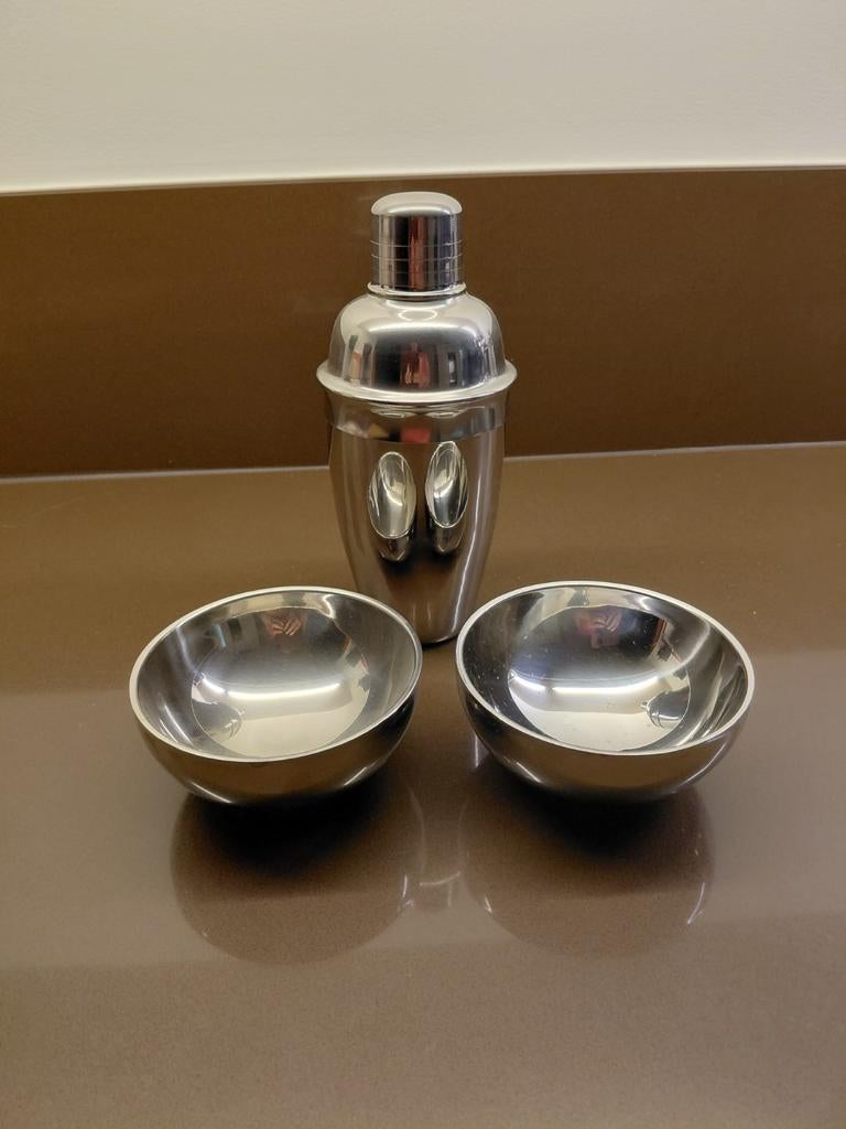 Cocktailshaker + jigger en 2 schaaltjes, Ophalen of Verzenden, Nieuw