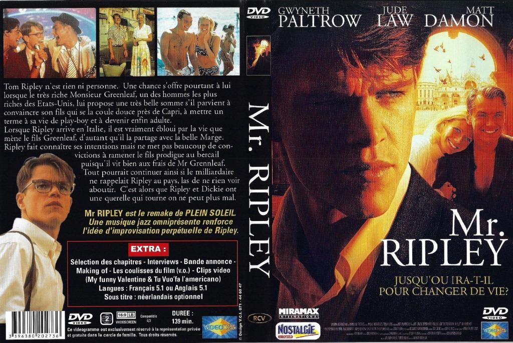 De heer Ripley door Anthony Minghella, Cd's en Dvd's, Dvd's | Thrillers en Misdaad, Nieuw in verpakking, Actiethriller, Alle leeftijden