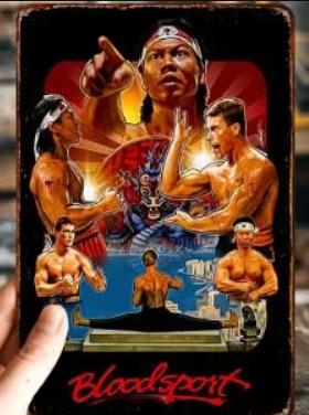 Vintage metalen bordje Bloodsport (30x20cm)