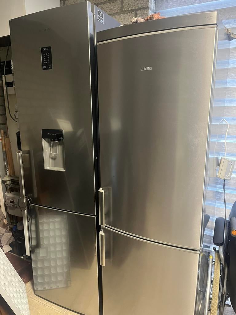 3 zilverkleurige  Koelkasten Te koop, Electroménager, Congélateurs, Enlèvement ou Envoi, Comme neuf