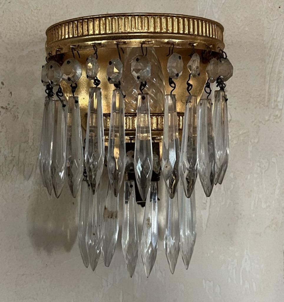 ancienne lampe murale en cristal français vintage, Envoi