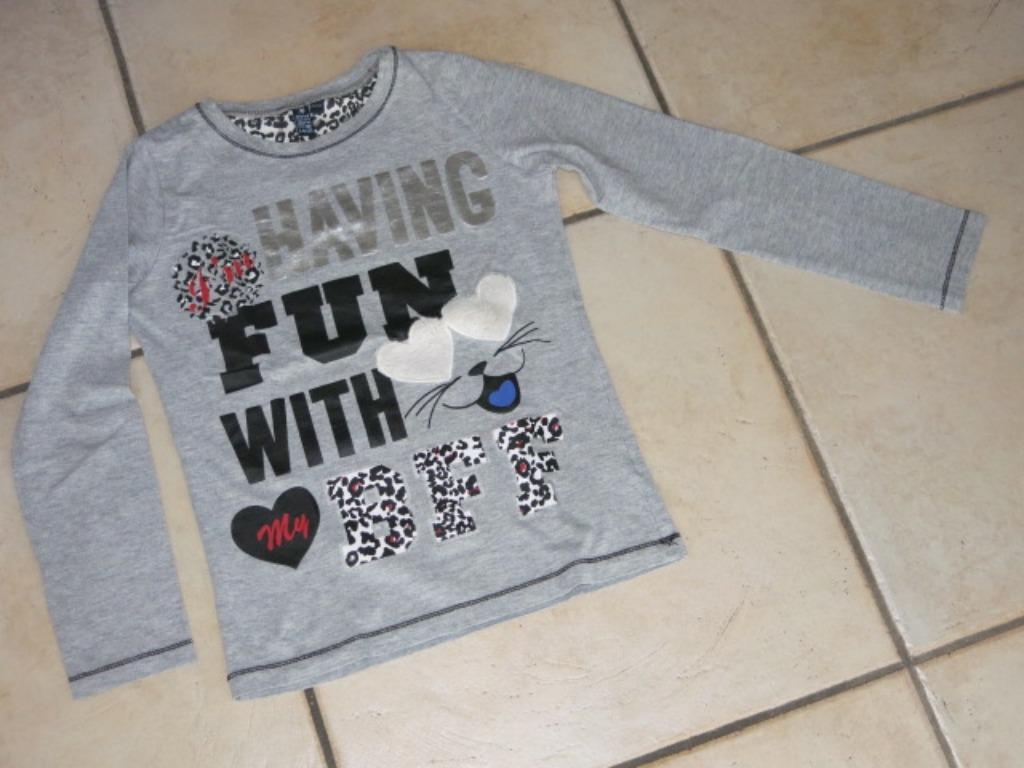 Grijze longsleeve BFF, maa 140-146, Ophalen, Zo goed als nieuw, Meisje, Shirt of Longsleeve