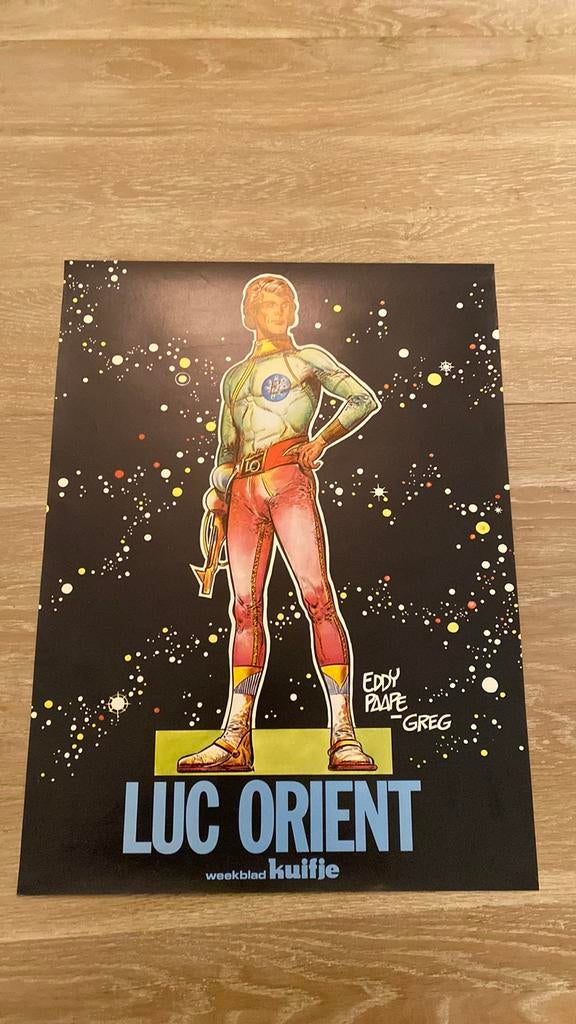 Eddy Paape Luc Orient affiche 1977 hebdomadaire Tintin, Collections, Personnages de BD, Comme neuf, Tintin, Enlèvement ou Envoi