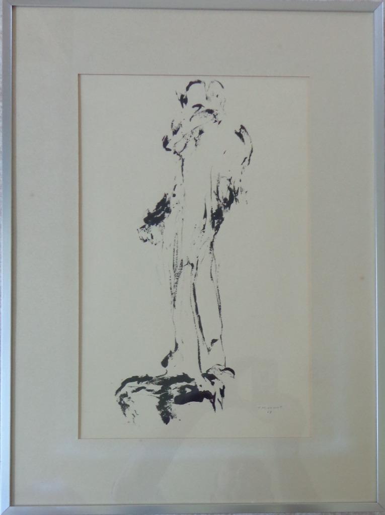 FRANS MINNAERT / FIGUUR / ORIGINEEL WERK / 58x43cm / KADER, Enlèvement ou Envoi
