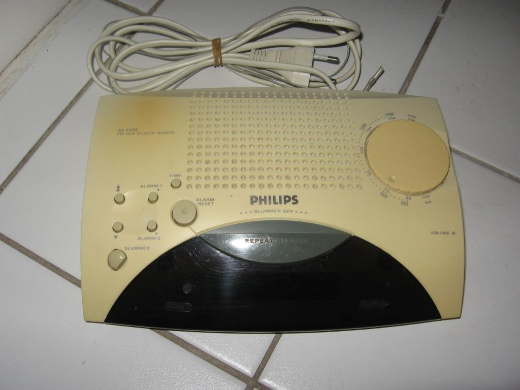 Réveil / radio électrique de marque Philips AJ 3250 de coule, Enlèvement ou Envoi, Utilisé, Digital