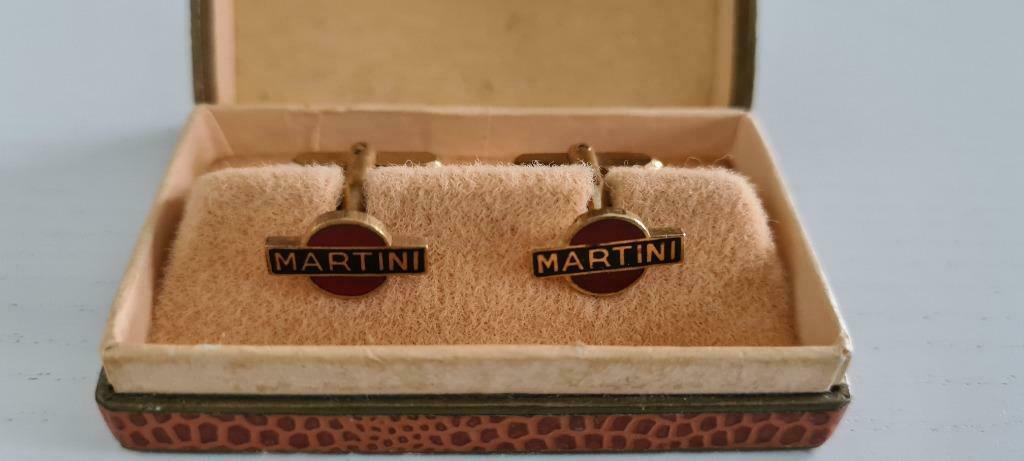 goudkleurige manchetknopen martini vintage, Verzamelen, Ophalen of Verzenden