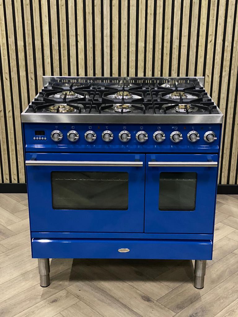 Magnifique Boretti Baby Blue Gaz 100cm + 2 Fours UNIQUE, Electroménager, Gaz, Comme neuf, 90 à 95 cm, 5 zones de cuisson ou plus