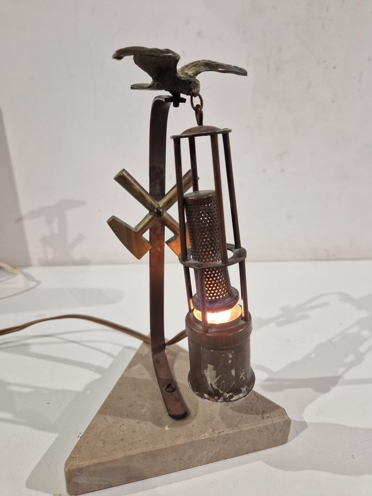 Bureaulamp  mijnwerker lamp , havik buizerd , hamer en bij, Ophalen of Verzenden
