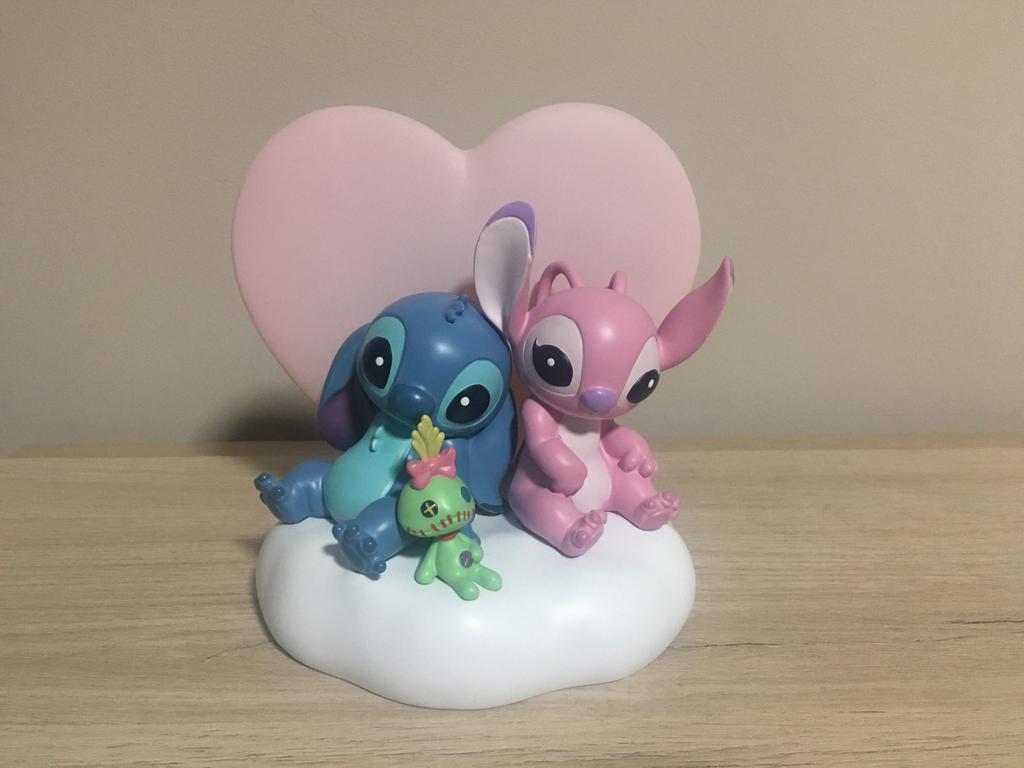 Disney stitch & angel beeldje met verlichting, Ophalen of Verzenden, Zo goed als nieuw
