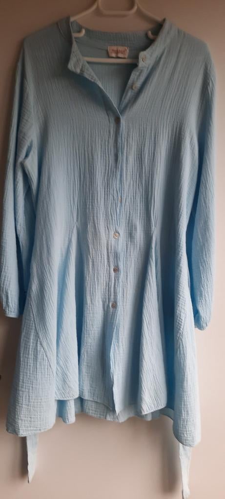 Zacht blauwe tuniek, Kleding | Dames, Ophalen of Verzenden, Zo goed als nieuw, Maat 42/44 (L), Blauw
