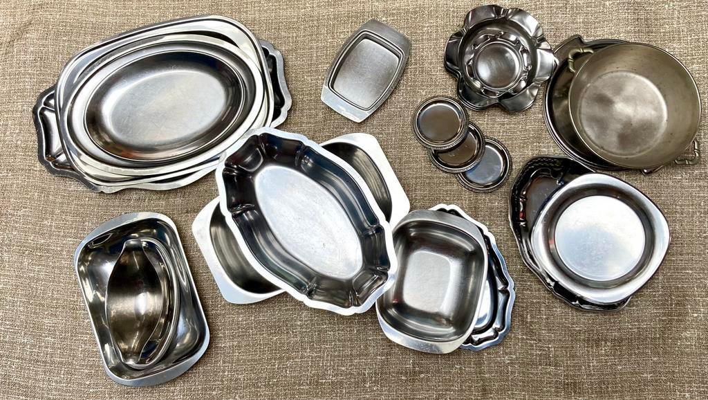 Lot de 24 pièces de ménage en inox, Enlèvement, Comme neuf