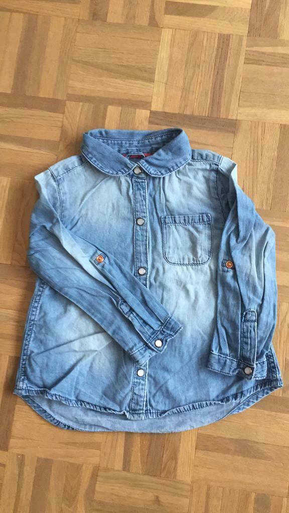 Jeanshemd maat 98, Ophalen of Verzenden, Zo goed als nieuw, Jongen of Meisje, Overhemd of Blouse
