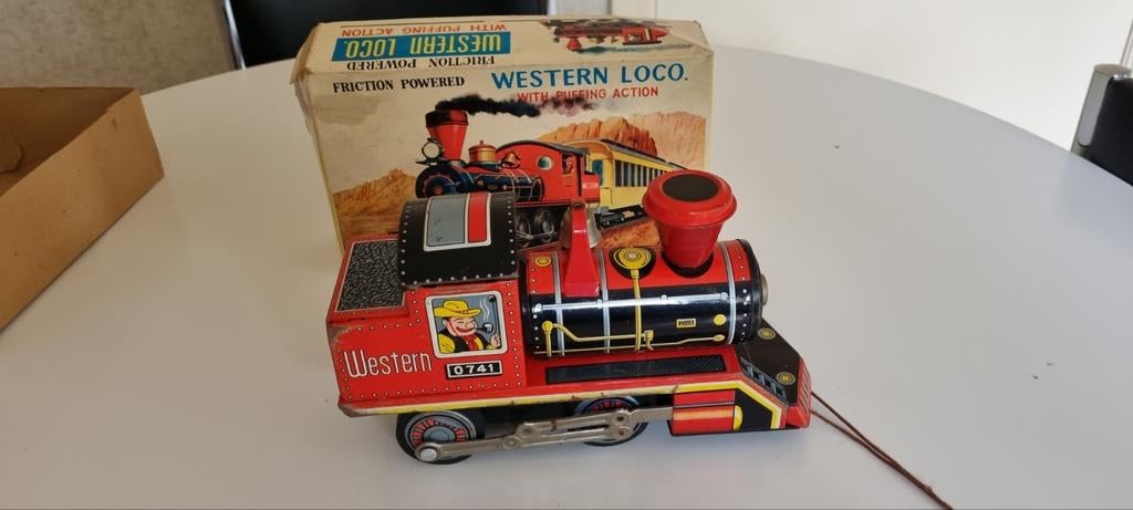 Mee trek blikken speelgoedtreintje Western loco, Enlèvement, Utilisé