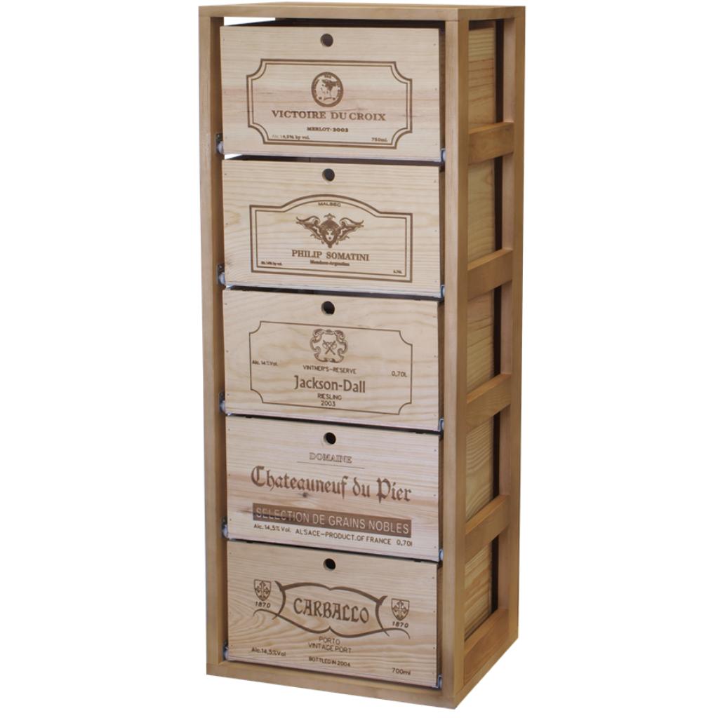Casier à bouteilles de vin pour 5 caisses de bois, Neuf, Bois, Envoi, 75 cm ou plus