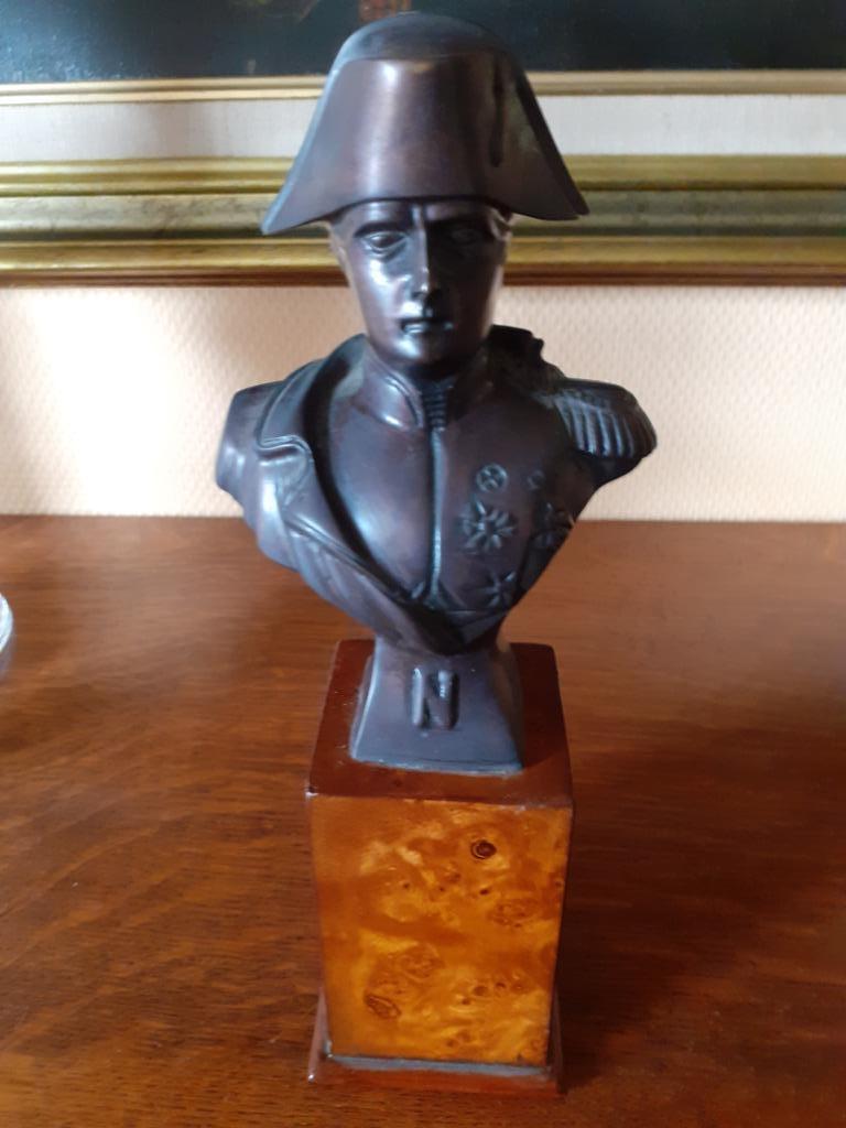 Buste Napoléon en bronze sur socle en bois, Antiquités & Art, Enlèvement ou Envoi, Bronze