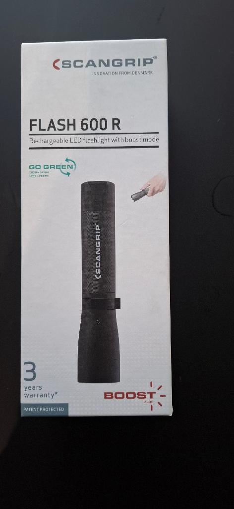 Scangrip flash 600R, Ophalen of Verzenden, Zo goed als nieuw, Batterij
