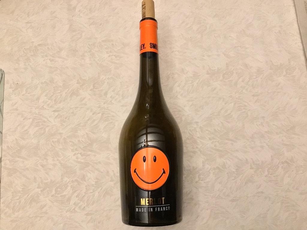 Smiley Merlot lege wijn fles, Verzamelen, Ophalen of Verzenden